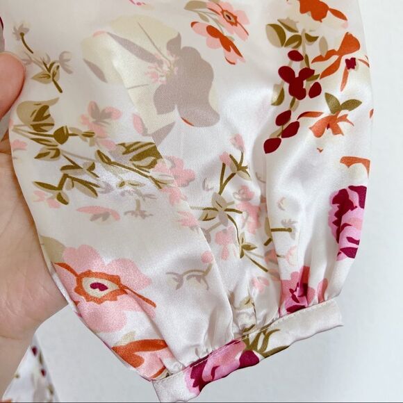 byTiMO Satin Floral Synthetic Wrap Midi Dress size - Picture 8 of 12